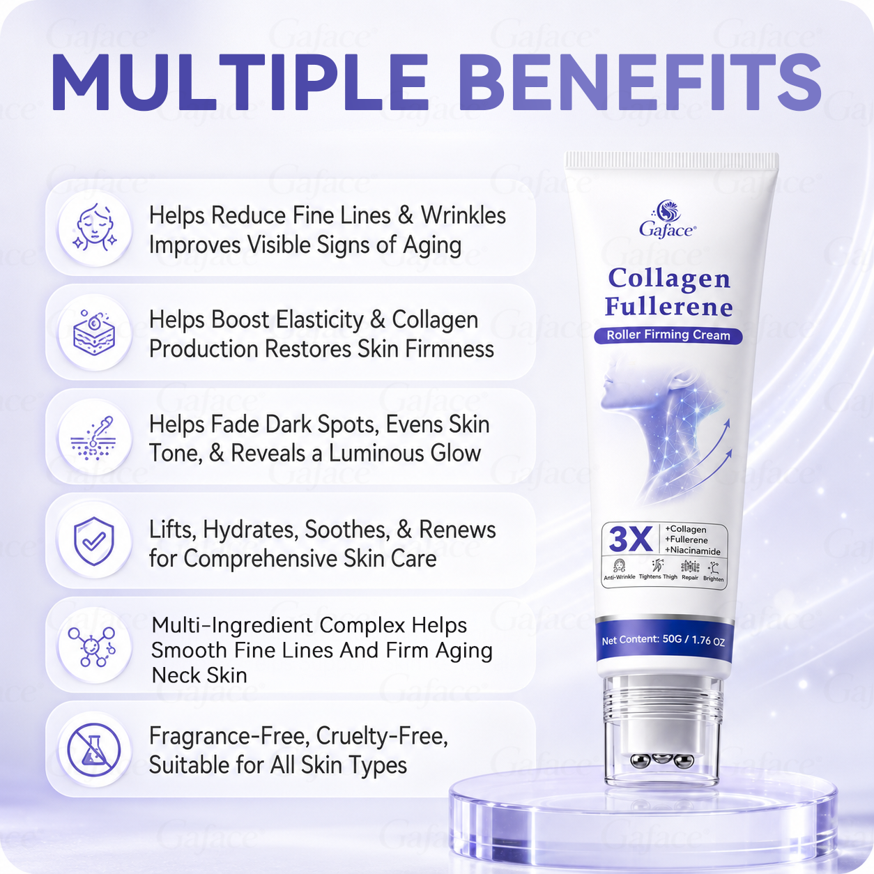 🎁 Only 10 left! ✨ 𝐆𝐚𝐟𝐚𝐜𝐞® Collagen & Fullerene Roller Firming Cream 💚 Enjoy 30% OFF today! Many customers choose 4–6 jars for a complete firming skincare routine. Don't miss out before stock runs out! 🎁